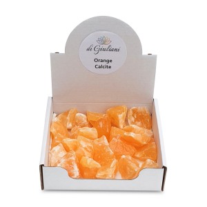Calcite Orange Rough Counter Display Box Calcite Orange Rough Counter Display Box